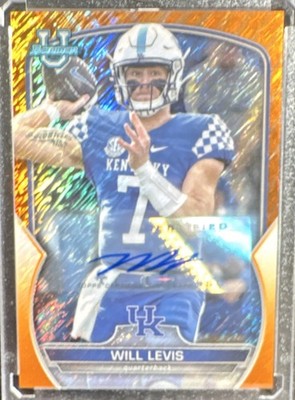 Topps 2022 Bowman University Chrome Will Levis Auto /25 #5 Kentucky Wildcats