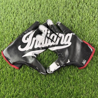 Adidas Indiana Hoosiers Black/White Script READ IU Team Issued Football Gloves