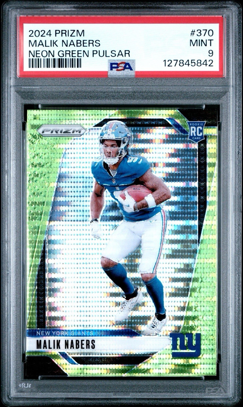 2024 PANINI PRIZM NEON GREEN PULSAR #370 MALIK NABERS PSA 9