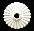 VINTAGE 8  IN INDUSTRIAL PLEATED PETTICOAT MILK GLASS LAMP SHADE 2 1/4