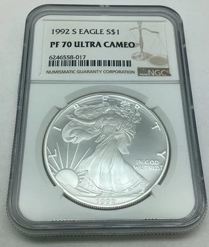 1992 S American Silver Eagle NGC PF 70 Ultra Cameo