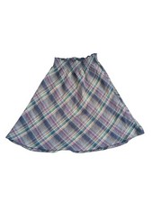 Old Navy Y2K Plaid Linen Cotton Just Below The Waist Knee Length Skirt Sz XS/S