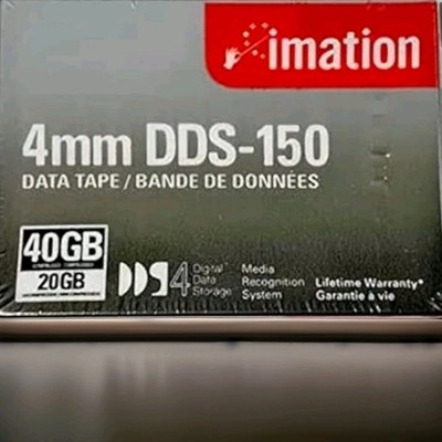 IMATION 40963 DDS-4 DATA TAPE 4MM 150M 20GB Cartridge DDS4 Datenkassette, NEU