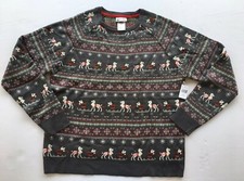 NWT Disney Parks Adult Mens M Gray Mickey Mouse "Ugly" Holiday Christmas Sweater