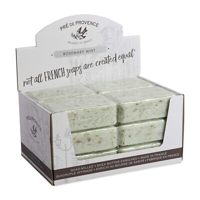 Pre de Provence ROSEMARY MINT Case 12 x 250 Gram French Soap Bath Shower Bars XL