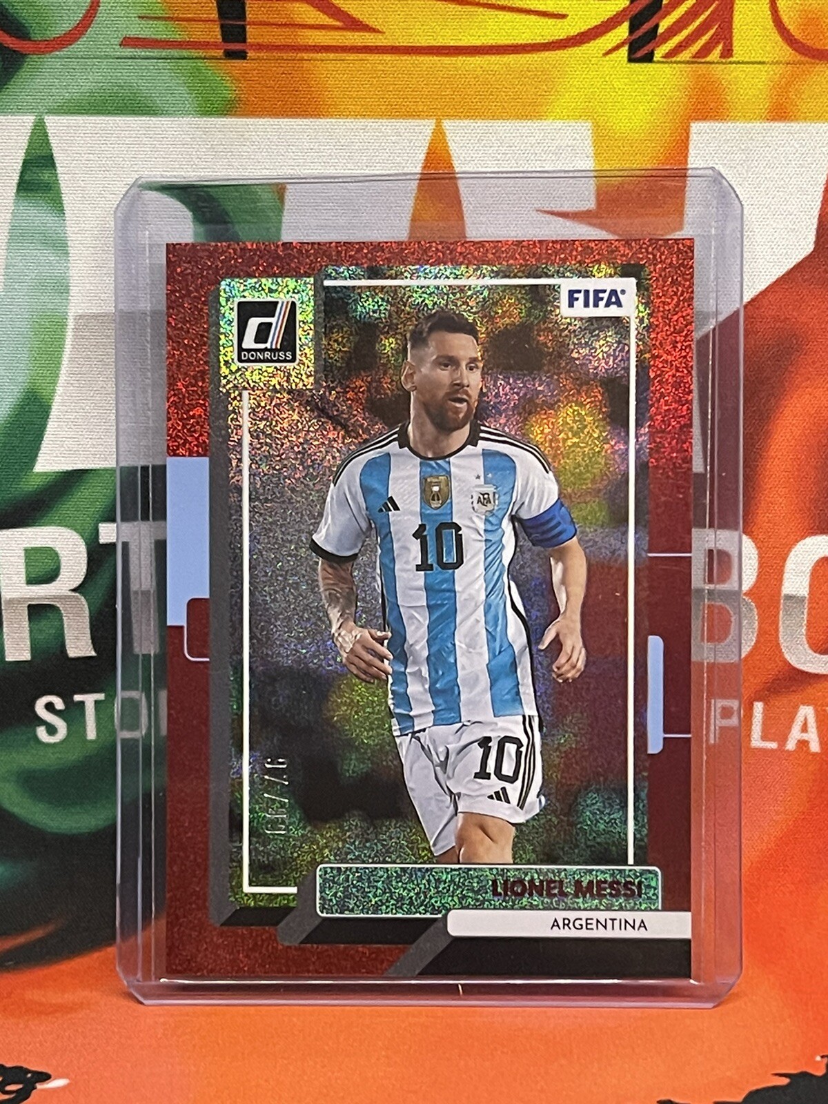 2022-23 Panini Donruss Soccer Lionel Messi #10 Red 97/99 FIFA Argentina Mint