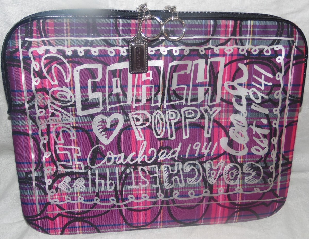 COACH Poppy ダウンベスト Sサイズ Coach Poppy Multicolored Nylon w Signature Logo Soft Padded Laptop