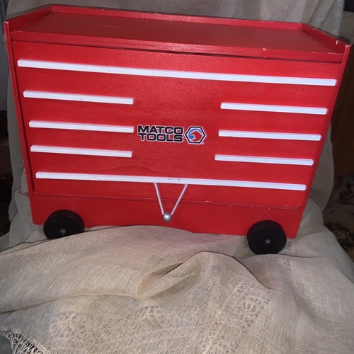 Matco Red Wood Tool Box w/ Tools 12” X 9” X 6” Toy eBay