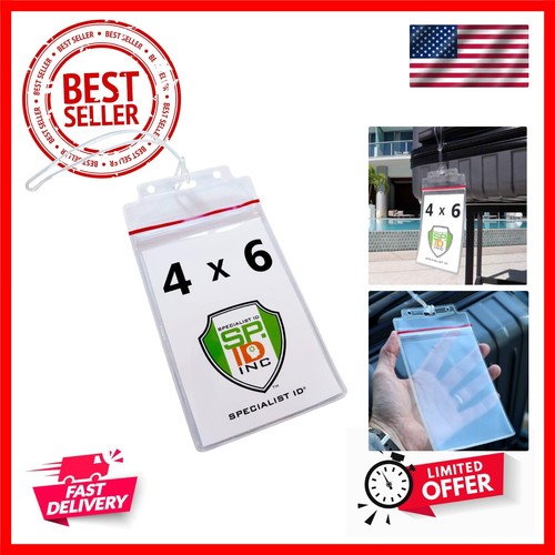 5 Pack - Extra Large Luggage Tags - Clear 4x6 Heavy Duty Cruise Ship I'd Tag/...