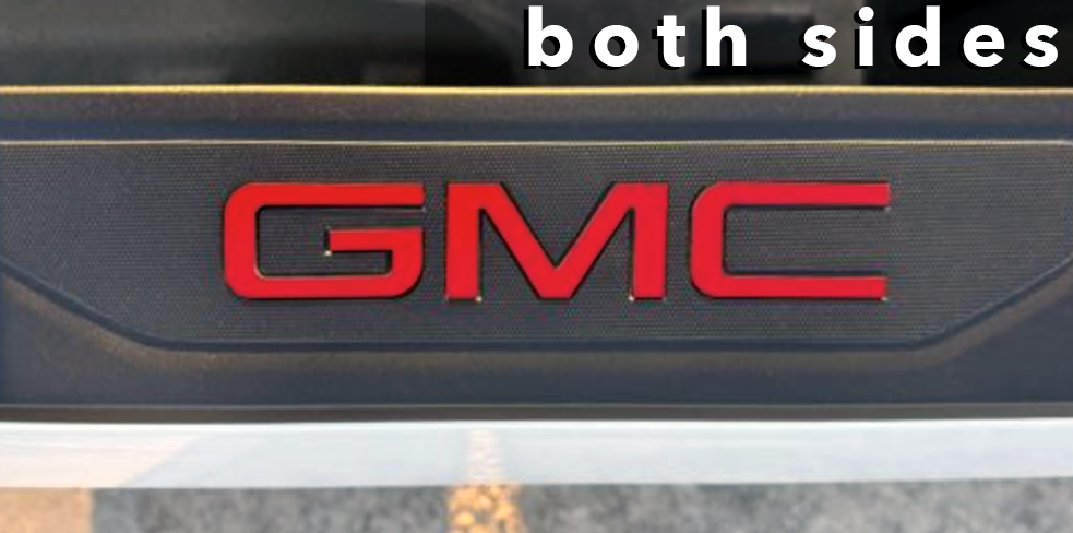 Red Bed Rail Letter Inserts Kit for 2019-2025 GMC Sierra Trucks