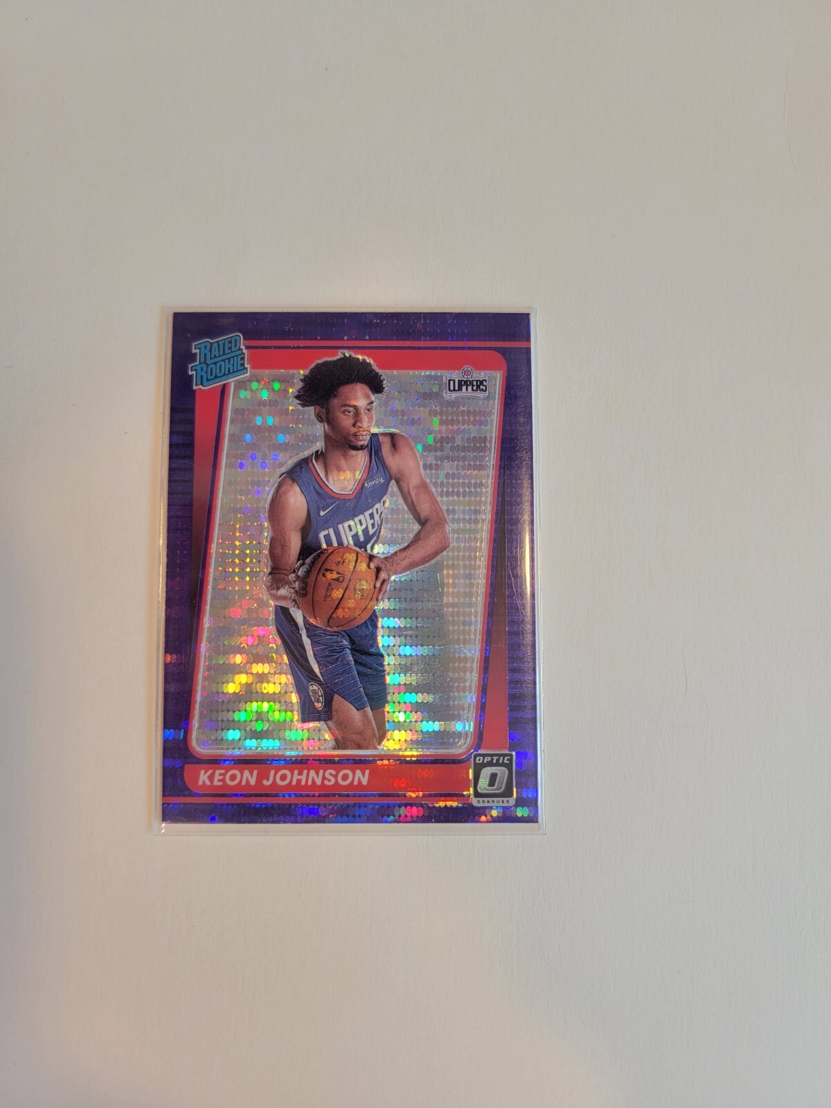 2021-22 Panini Optic Keon Johnson PURPLE PULSAR PRIZM RC RATED ROOKIE #192