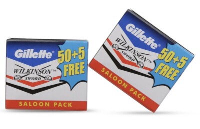 Gillette Wilkinson Sword Double Edge Shaving Blade For Men - 55 Blades Pack of 2