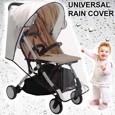BUYSTARGET 🔥Universal Baby Stroller Rain Cover Pushchair Buggy Pram Transparent Protect UK