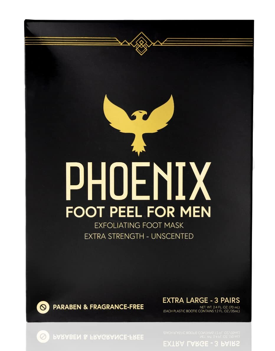 Men's Extra Large Foot Peel - Pack of 3 Unscented Exfoliating Gel for Soft Feet