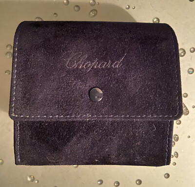 AUTHENTIC CHOPARD MIDNIGHT BLUE SUEDE WATCH JEWELRY CASE  display picture 1