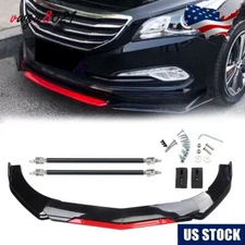 Gloss Black Car Front Bumper Spoiler Lip Splitter Body Kit For Hyundai Sonata