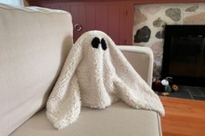 Pottery Barn Gus The Ghost Cozy Soft Sherpa Pillow, Halloween Decor