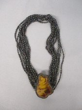 LOVELY 11 STRAND FAUX PEARL CHOKER NECKLACE with FAUX STONE CLASP