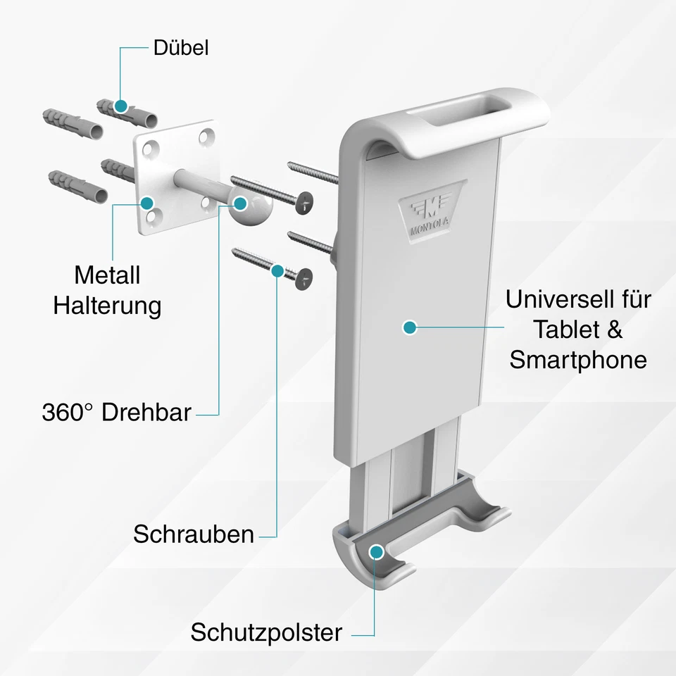 ✅ Tablet Halterung Wand Halter Wandhalterung Universal 360° Samsung iPad Huawei - Bild 2 von 4