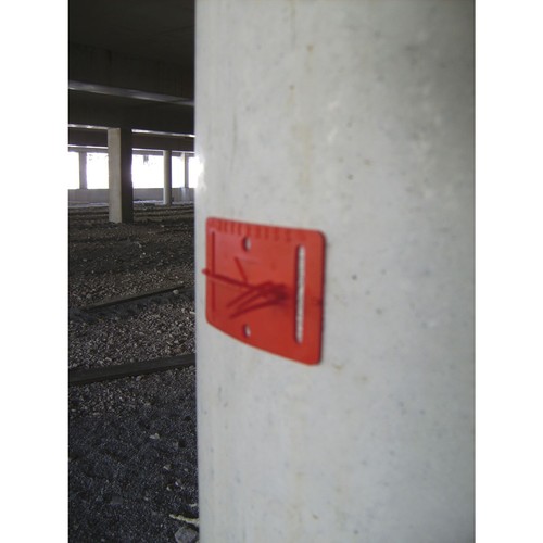 Meterriss-Plakette mit Pinsel RS21 rot selbstklebend Sicherung Putzarbeiten - Bild 4 von 5