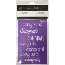 THERMOWEB ICRAFT DECO FOIL DESIGNER STENCILS- CONGRATS-000943055044