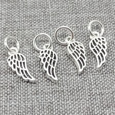 10pcs of 925 Sterling Silver Small Hollow Angel Wing Charms Pendants