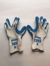 Flex Tuff Blue Palm grip Gloves Work garden Size Medium New US Seller 