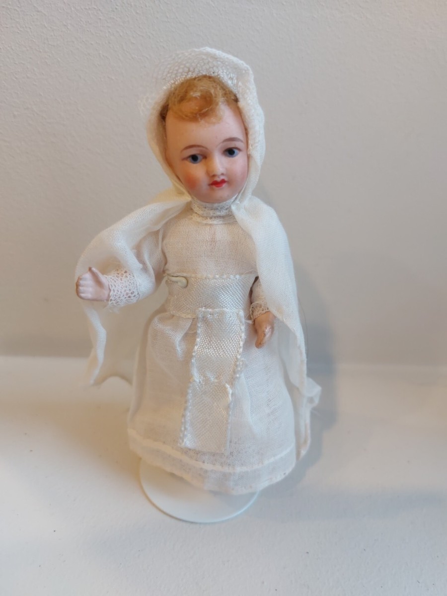 Poupée Ancienne Mignonnette Paris – Biscuit Et Composition, 12 Cm, Fabrication Française