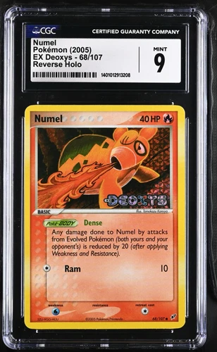 CGC Graded 9 Mint Numel 68/107 EX Deoxys  Reverse Holo Pokemon Card