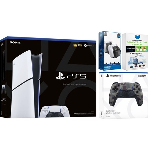 Sony PlayStation 5 Slim Digital + Extra Controller, MightySkins Game Pack Code