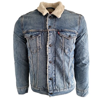 Levi s Sherpa-gefütterte Denim Trucker Jacke (Größe S, Made in USA)