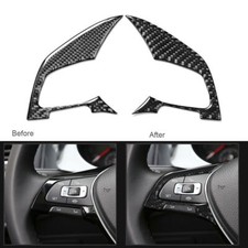 Carbon Fiber Steering Wheel Button Cover Sticker For VW Golf 7 GTI MK7 2014-19