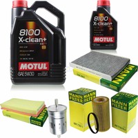 MANN-FILTER Inspektionspaket 6L Motul 5W-30 8100 X-Clean+ FüR Vw New Beetle 2.5