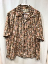 KoKo Island Brown 2XL Cotton Vintage Made in USA Hawaiian Style Shirt B17