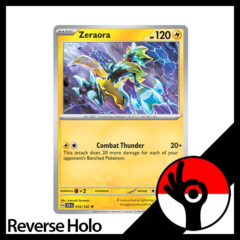 Pokemon TCG Stellar Crown Reverse Holo 055/142 Zeraora eBay
