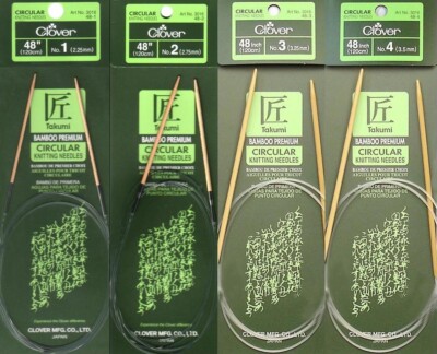 Clover 3016 Takumi Bamboo Circular Knitting Needles 48'' - YOU Choose The Size!