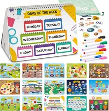 Preschool Busy Book for Toddlers 1-3-4 with 8 Colorful Markers - 30 Page Montess
