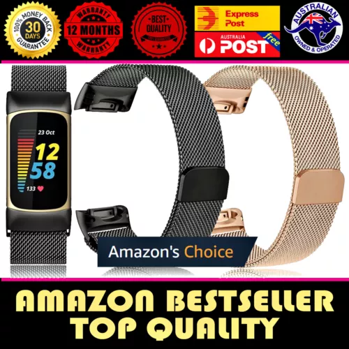 Fitbit Charge 6 5 4 3 Watch Strap Milanese Stainless Steel Band Magnetic Loop AU