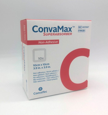 CONVAMAX Superabsorber Non-Adhesive 10x10 cm 10 Stk. - PZN 15634331 - MHD 11/26
