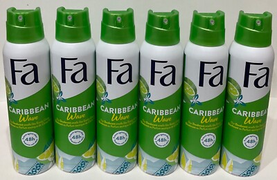 Fa Deodorant Spray Caribbean wave 48H protection 150ML / 5.07 Oz (6 Pack)