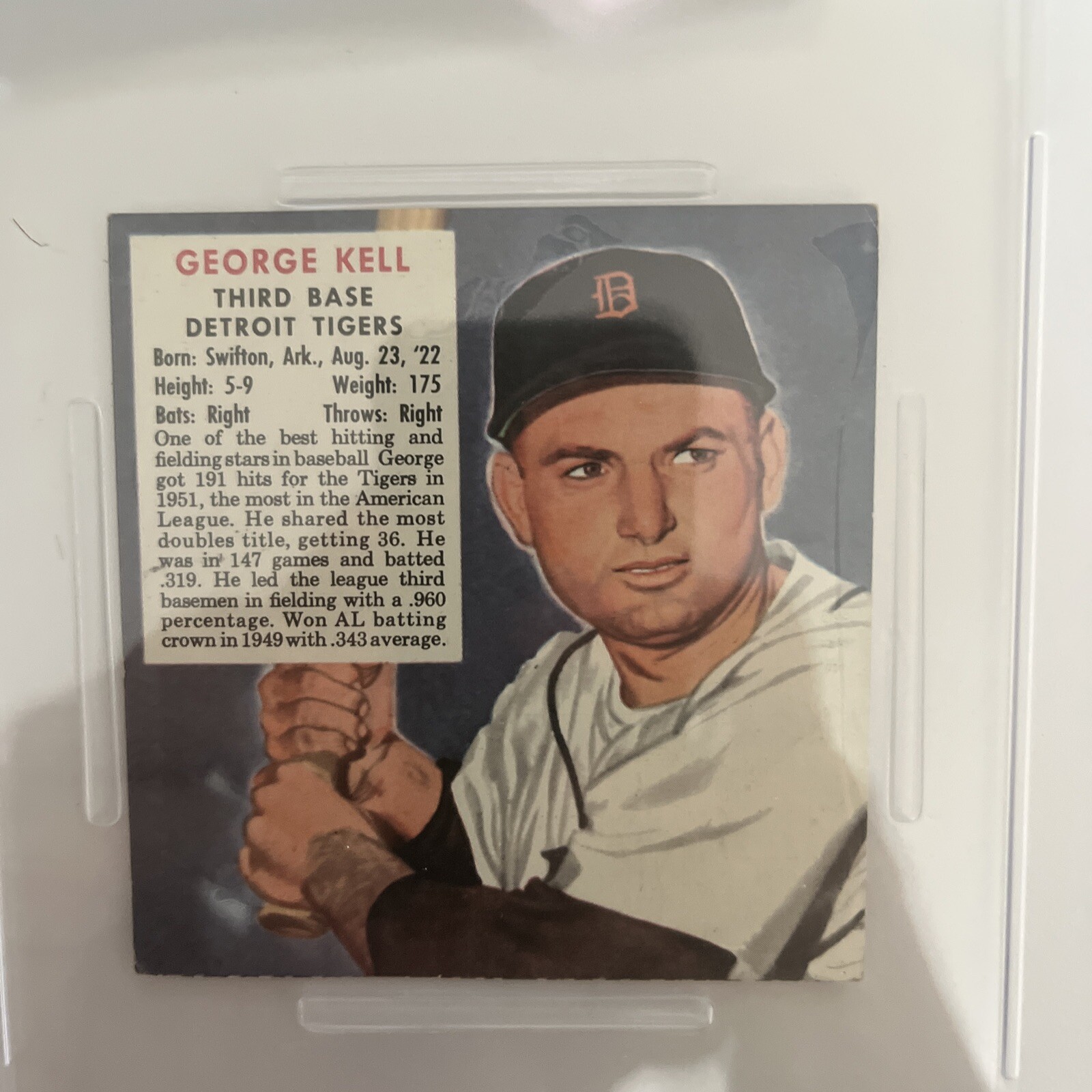 1952 Red Man Baseball Card No Tab George Kell Detroit Tigers PSA 3 VG SEE OTHER - Picture 4 of 11