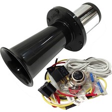 Car Horn Ooga Easy Install Kit Button Air Lunch Truck Van Hot Rod Classic Black