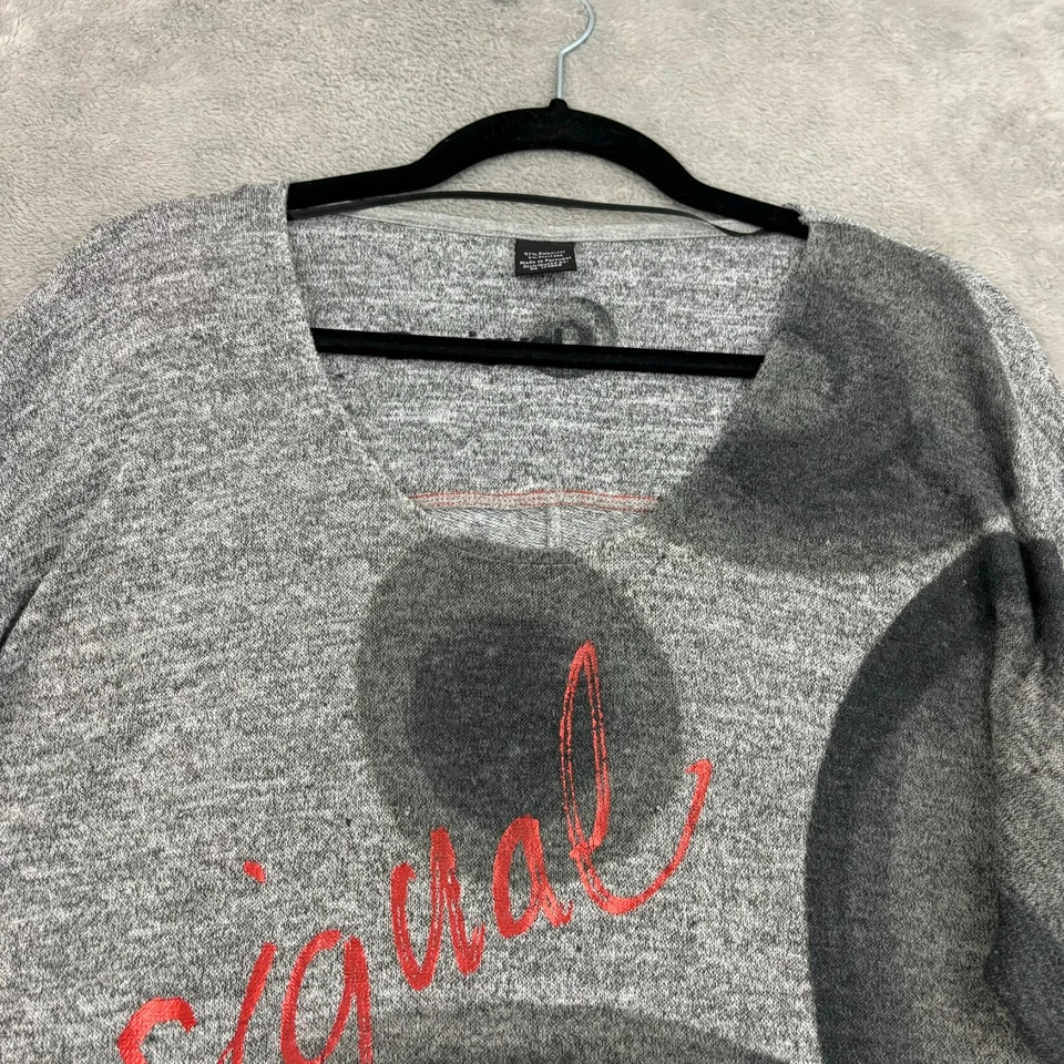 Blusa Desigual Feminina Pequena Cinza Geométrica Manga 3/4 Abstrata Artística Lagenlook - Imagem 3 de 4