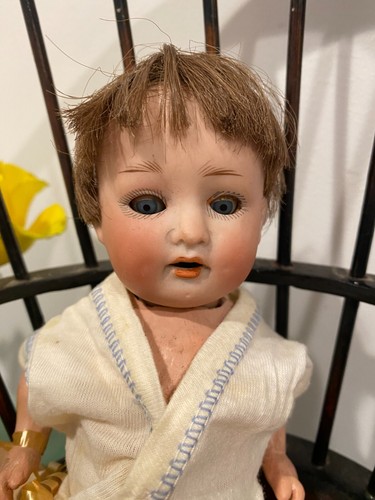 Antique Bisque Germany Sonneberger Muller 9" Doll Rare SP 23, Victorian Gown - Picture 9 of 19