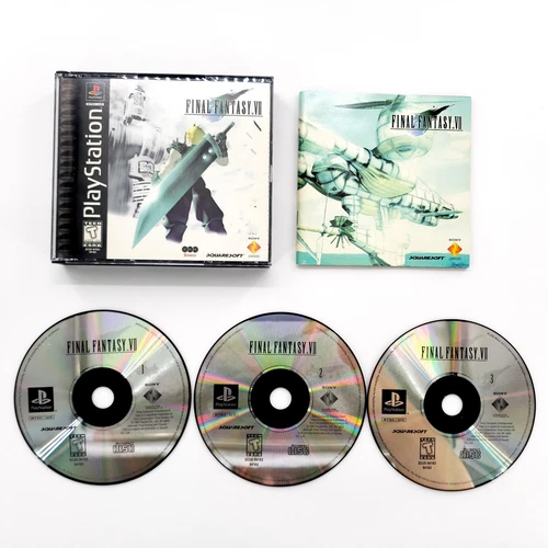 Final Fantasy VII (Sony PlayStation 1) Black Label Complete Tested & Works