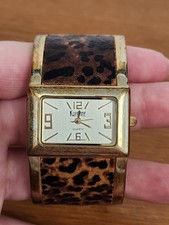 Women's Cuff Watch - Kristine Brand - Leopard Goldtone