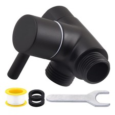 All Metal 2-Way Shower Arm Diverter Valve, G1/2 Solid Brass Black