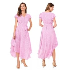 NWT! Vince Camuto Women's Printed Flutter-Sleeve Handkerchief Dress Size S, $119