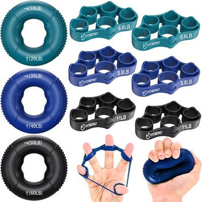 Grip Strength Trainer, Finger Trainer, Forearm Strengthener, 9-Piece Set, Tar...