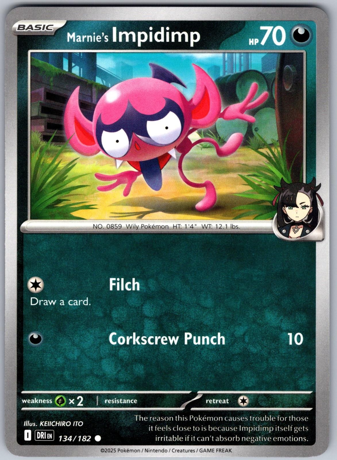Marnie's Impidimp 134/182 Common Destined Rivals Pokemon Near Mint